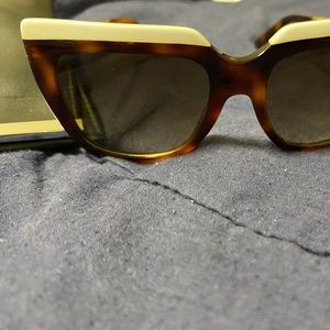 Fendi White and Tortoise Sunglasses